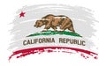 California flag in grunge brush stroke, vector Royalty Free Stock Photo