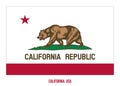 California Flag Vector Illustration on White Background. USA State Flag Royalty Free Stock Photo