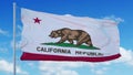 California flag waving in the wind, blue sky background. 3d rendering Royalty Free Stock Photo