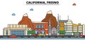 California, Fresno.City skyline Royalty Free Stock Photo