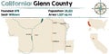 California - Glenn county map Royalty Free Stock Photo
