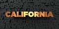 California - Gold text on black background - 3D rendered royalty free stock picture