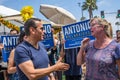 California Gubernatorial candidate Antonio Villaraigosa campaigning in Hermosa Beach, California Royalty Free Stock Photo