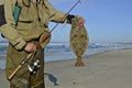 California Halibut Fisherman Royalty Free Stock Photo