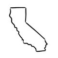California hand drawn doodle map Royalty Free Stock Photo