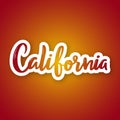 California - hand drawn lettering phrase.