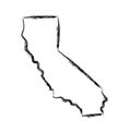 California hand drawn outline map Royalty Free Stock Photo