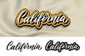 California, hand lettering design