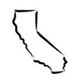 California hand painted sketch map Royalty Free Stock Photo