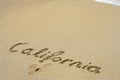 California handwritten in sand Royalty Free Stock Photo