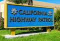 California Highway Patrol emblem and sign of a law enforcement agency Royalty Free Stock Photo