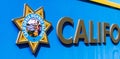 California Highway Patrol emblem and sign of a law enforcement agency Royalty Free Stock Photo