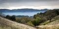 California Hills with evening fog of Sonoma County Wine Country Royalty Free Stock Photo