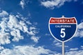 California - Interstate road sign Royalty Free Stock Photo