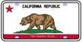 California License Plate Flag Royalty Free Stock Photo