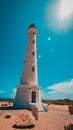 Sun glaring picture of the lighthouse Royalty Free Stock Photo