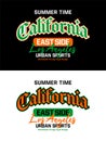 California Los Angeles, vintage college varsity badge, urban athletic sports typography design style