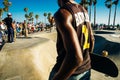 California, Los Angeles - june, 2019 Skater boy on the street in Los angeles. Skateboarding in venice beach Royalty Free Stock Photo