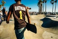 California, Los Angeles - june, 2019 Skater boy on the street in Los angeles. Skateboarding in venice beach