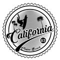 California, Los Angeles, Venice Beach - typography for design clothes, t-shirt with palm trees. Graphics for print product, appare