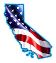 California map with Flag Illustration