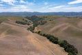 Aerial of Scenic Hills and Valley in Livermore, California Royalty Free Stock Photo