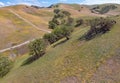 Aerial of Scenic Hills and Valley in Northern California Royalty Free Stock Photo