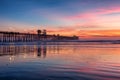 California Oceanside pier at sunset Royalty Free Stock Photo
