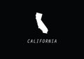 California outline map black USA state borders black vector illustration