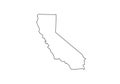 California outline map state shape united states