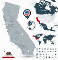 California Physical Map Royalty Free Stock Photo