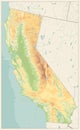 California Physical Map Retro Colors Royalty Free Stock Photo