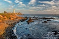 Pigeon Pight Lightouse at sunset, California, USA. Royalty Free Stock Photo