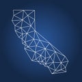 California state geometric polygon map Royalty Free Stock Photo