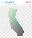 California polygonal map, mosaic style us state. Royalty Free Stock Photo