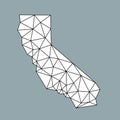 California polygonal map Royalty Free Stock Photo