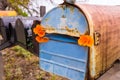 California poppy grunge mailboxes along Pacific Highway Route 1