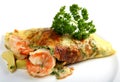 California prawn omlette horizontal Royalty Free Stock Photo