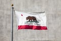 California Republic flag in the wind USA Royalty Free Stock Photo