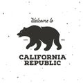 California republic t-shirt vector graphics. Vintage style illustration.