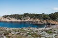 California rocky coast with ocean waves Royalty Free Stock Photo