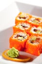 California Roll with Masago Royalty Free Stock Photo