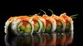 California Roll: Popular Sushi Roll with Crab, Avocado, and Cucumber Royalty Free Stock Photo