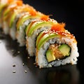 California Roll: Popular Sushi Roll with Crab, Avocado, and Cucumber Royalty Free Stock Photo