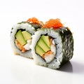 California Roll: Popular Sushi Roll with Crab, Avocado, and Cucumber Royalty Free Stock Photo