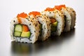 California Roll: Popular Sushi Roll with Crab, Avocado, and Cucumber Royalty Free Stock Photo