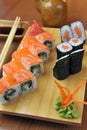 California rolls , maki sushi Royalty Free Stock Photo