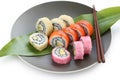 California rolls , maki sushi , japanese food Royalty Free Stock Photo