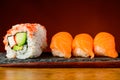 California rolls and nigiri sushi