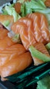 California rolls and sashimi sushi Royalty Free Stock Photo